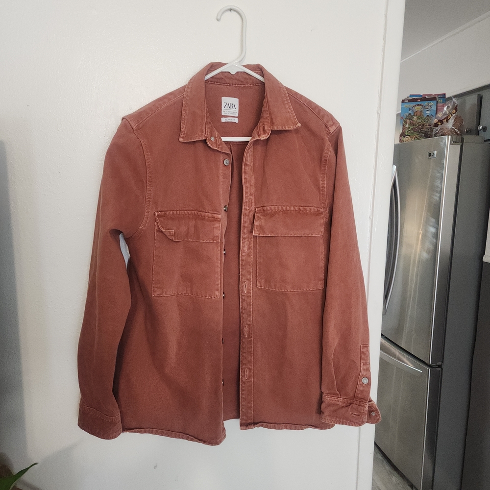 Zara Men's Rust Shirt Jacket